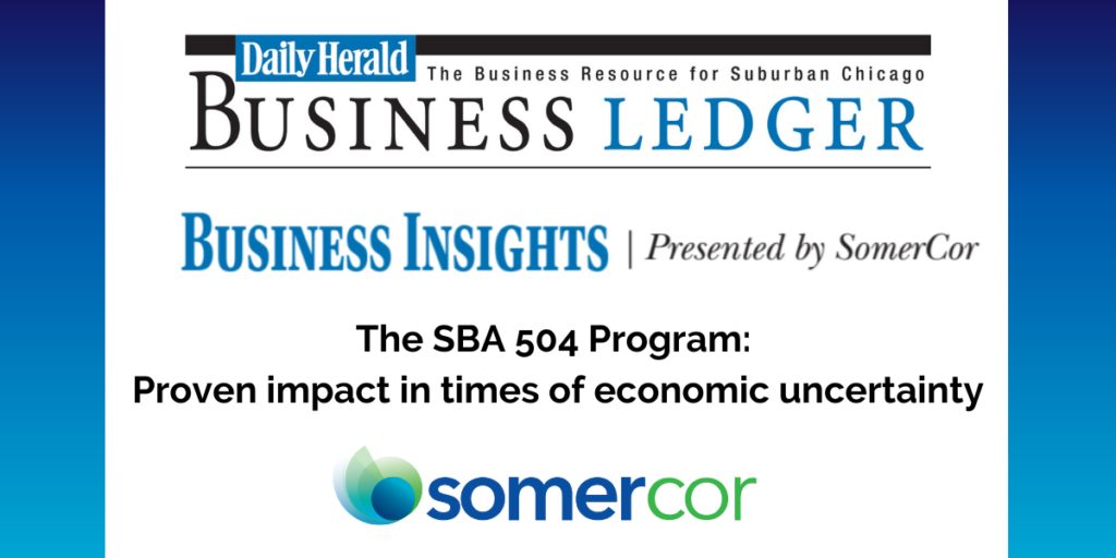 A business ledger and somercor logos