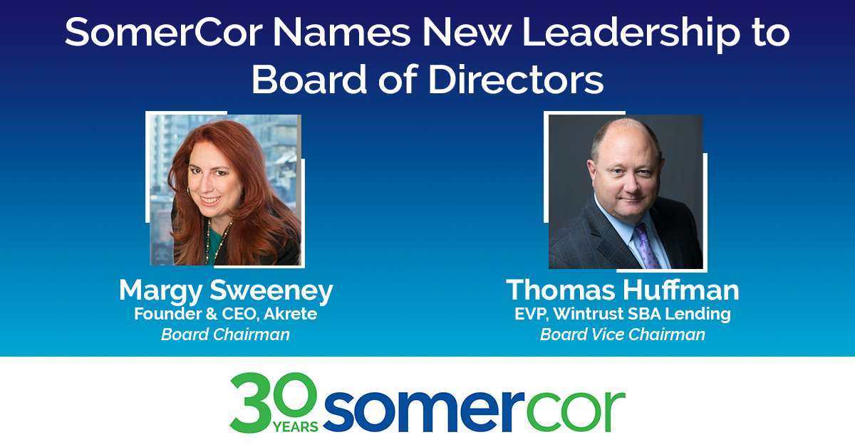 A picture of two people with the words " cor names new leaders board of directors ".