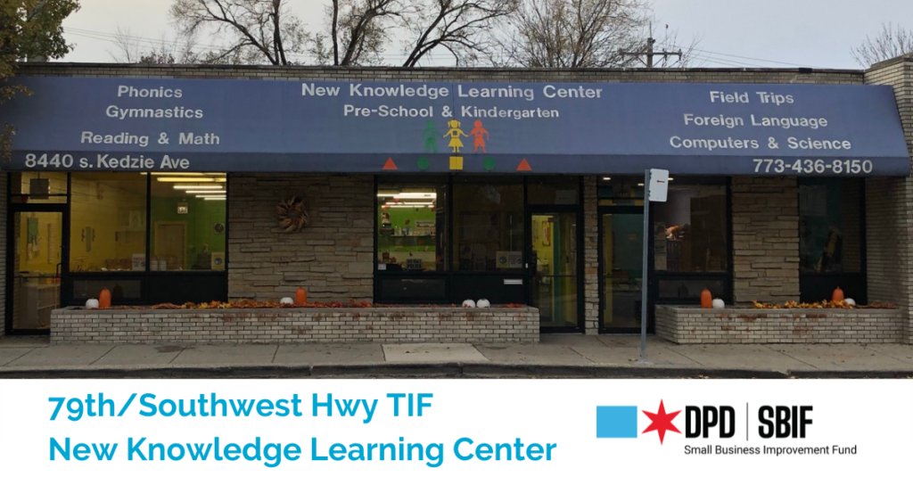 A building with a sign that says new knowledge learning center.