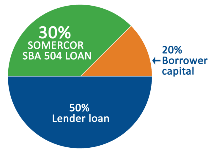 A pie chart showing the percentage of loan and lender loans.
