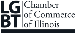 A green and black logo for the chamber of commerce of illinois.
