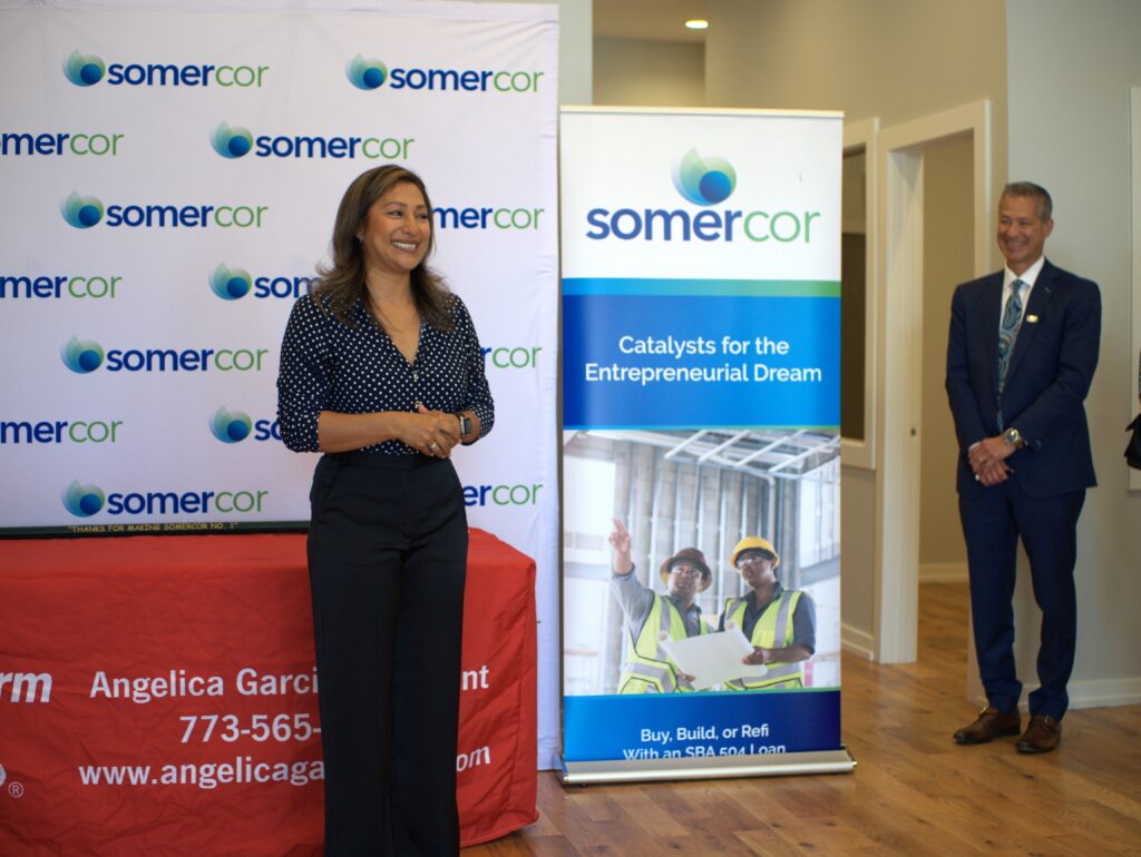 Angelica Garcilazo standing and speaking